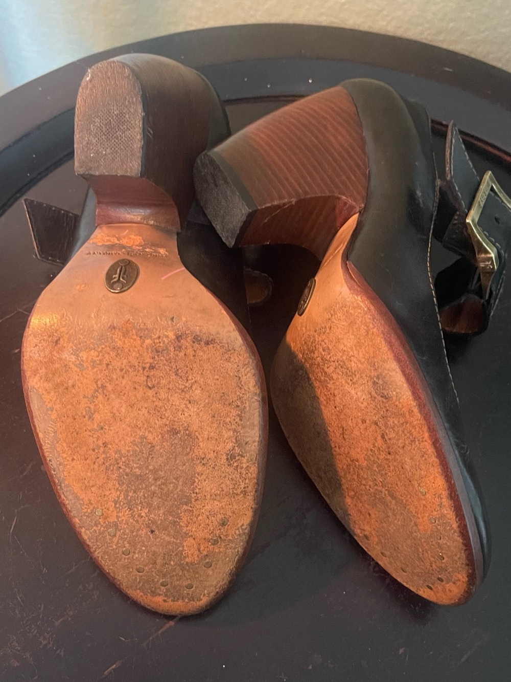 Frye Andrea heels. Leather Mary Jane Pump with Buckle Strap - Black - Picture 5 of 5